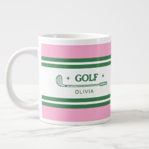 Personalized Pink & Green Golf Custom photo Giant Coffee Mug
