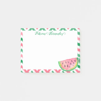 Personalized Pink Green Watermelon Post-it Notes