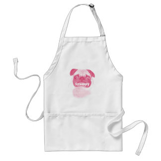 Personalized PINK Grumpy Puggy Adult Apron