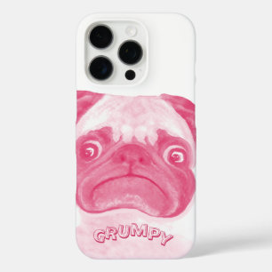 Personalized PINK Grumpy Puggy iPhone 16 Pro Case
