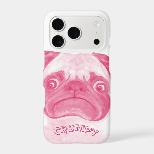 Personalized PINK Grumpy Puggy iPhone 17 Pro Case