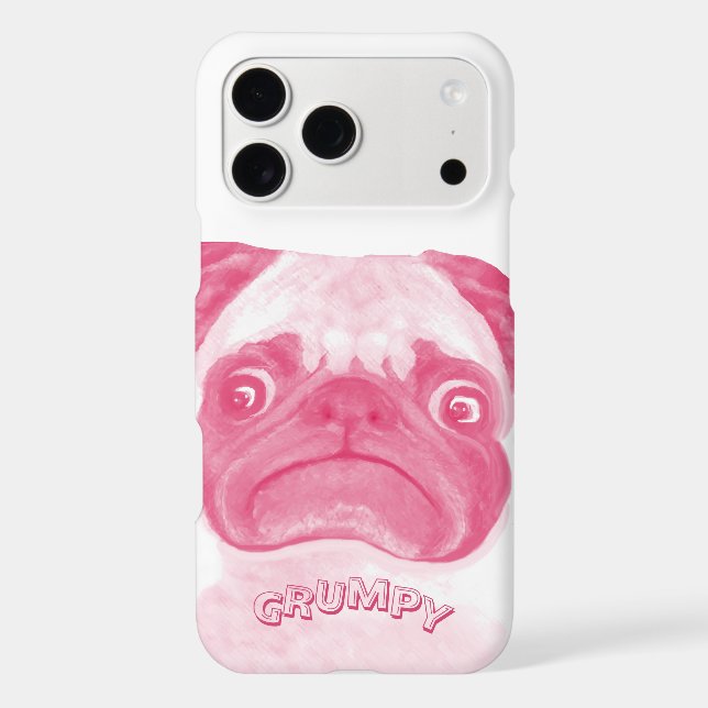 Personalized PINK Grumpy Puggy Case-Mate iPhone Case (Back)