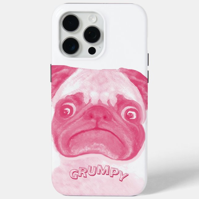 Personalized PINK Grumpy Puggy Case-Mate iPhone Case (Back)