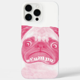 Personalized PINK Grumpy Puggy iPhone 16 Pro Max Case