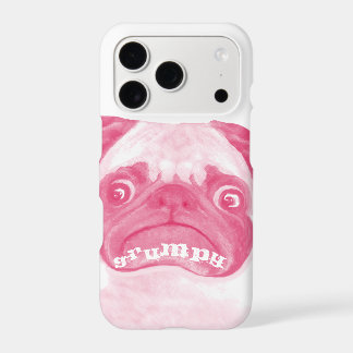 Personalized PINK Grumpy Puggy iPhone 17 Pro Case
