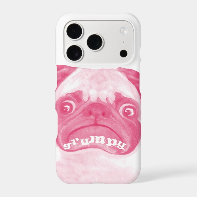 Personalized PINK Grumpy Puggy Case-Mate iPhone Case (Back)