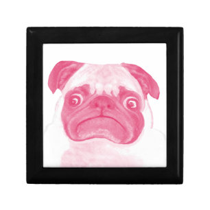 Personalized PINK Grumpy Puggy Keepsake Box