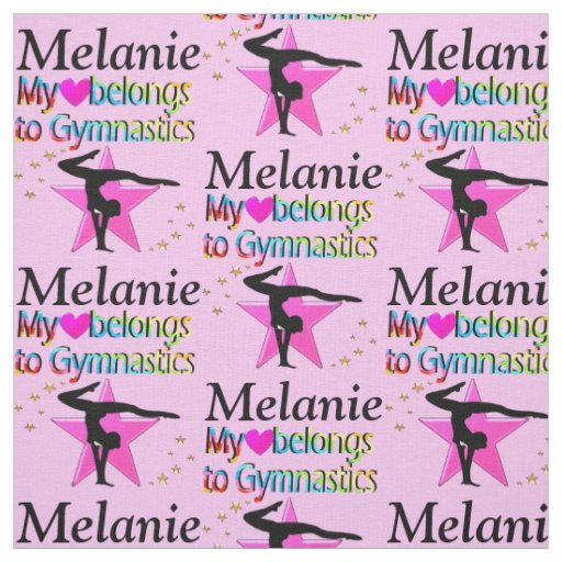 PERSONALIZED PINK GYMNASTICS STAR FABRIC