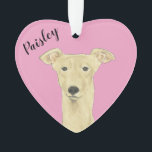 Personalized Pink Heart Fawn Greyhound Ornament<br><div class="desc">I am in love with this beautifully detailed watercolor illustration of a fawn greyhound on a sweet pink heart! Personalize these pastel ornaments and make the nice list this year! For the perfect presents, pair it with a matching item from the collection for a thoughtful housewarming, bridal shower, teacher, mother-in-law,...</div>