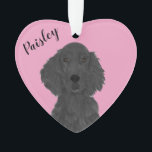 Personalized Pink Heart Flat Coated Retriever Ornament<br><div class="desc">I am in love with this beautifully detailed watercolor illustration of a flat coated retriever on a sweet pink heart! Personalize these pastel ornaments and make the nice list this year! For the perfect presents, pair it with a matching item from the collection for a thoughtful housewarming, bridal shower, teacher,...</div>