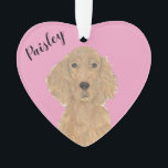 Personalized Pink Heart Irish Setter Ornament<br><div class="desc">I am in love with this beautifully detailed watercolor illustration of an irish setter dog on a sweet pink heart! Personalize these pastel ornaments and make the nice list this year! For the perfect presents, pair it with a matching item from the collection for a thoughtful housewarming, bridal shower, teacher,...</div>