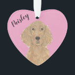 Personalized Pink Heart Irish Setter Ornament<br><div class="desc">I am in love with this beautifully detailed watercolor illustration of an irish setter dog on a sweet pink heart! Personalize these pastel ornaments and make the nice list this year! For the perfect presents, pair it with a matching item from the collection for a thoughtful housewarming, bridal shower, teacher,...</div>
