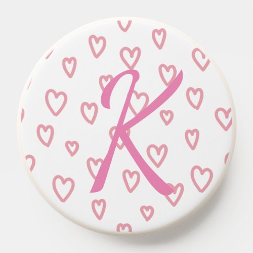 Personalized Pink Heart Phone Grip