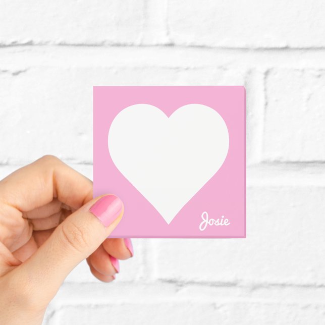 Personalized Pink Heart Sticky Notes (Creator Uploaded)