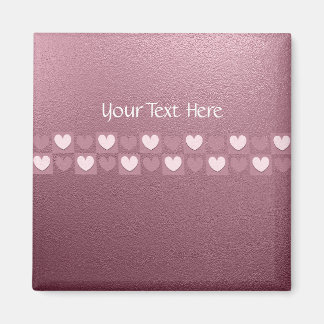 Personalized Pink Hearts Pin Magnet