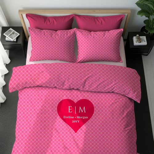 Personalized Pink Hearts Valentine XO Love Duvet