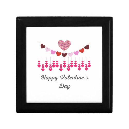 Personalized Pink Hearts Valentines Day Gift Box