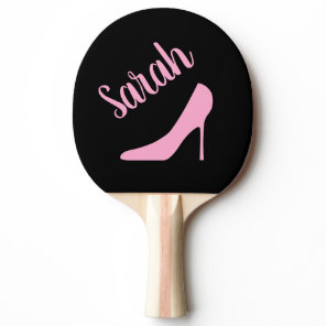 Personalized pink high heel stiletto ladies ping pong paddle