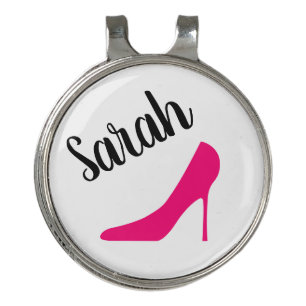 Personalized pink high heel stilettos women's  golf hat clip