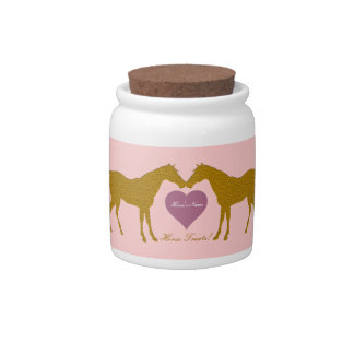 Personalized Pink Horse Treat Jar