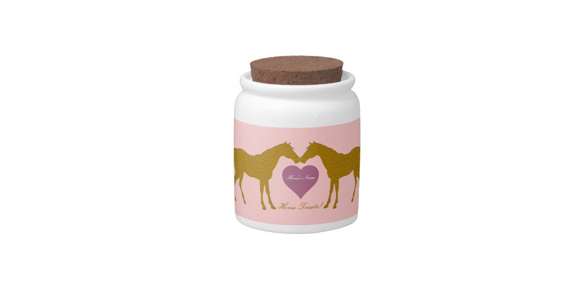 Personalized Pink Horse Treat Jar Zazzle