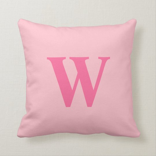 Personalized Pink Initial Throw Pillow
