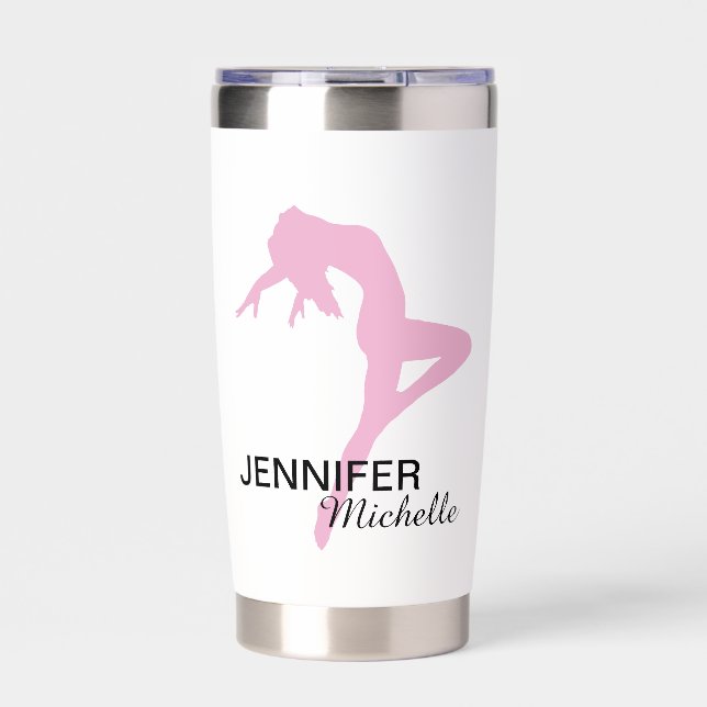 Personalized Pink Jazz Dancer  Insulated Tumbler (Front)