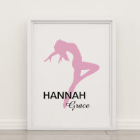 Personalized Pink Jazz Dancer Poster