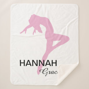 Personalized Pink Jazz Dancer  Sherpa Blanket