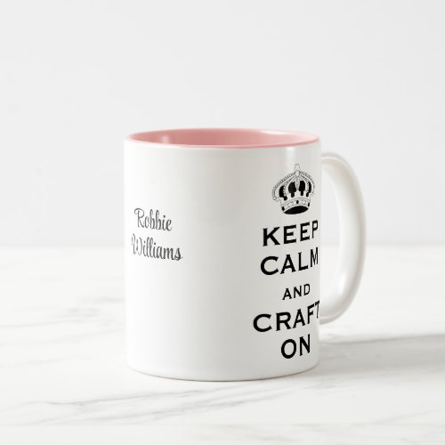 Personalized Pink Keep Calm 11oz Coffee Mug