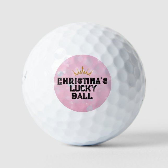 Personalized Pink Keepsake Female Player: Golf Balls (Front)