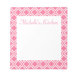 Personalized Pink Kitchen Notepad