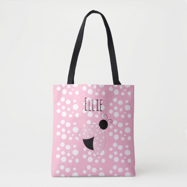 Personalized Pink Ladybug Bag (Front)