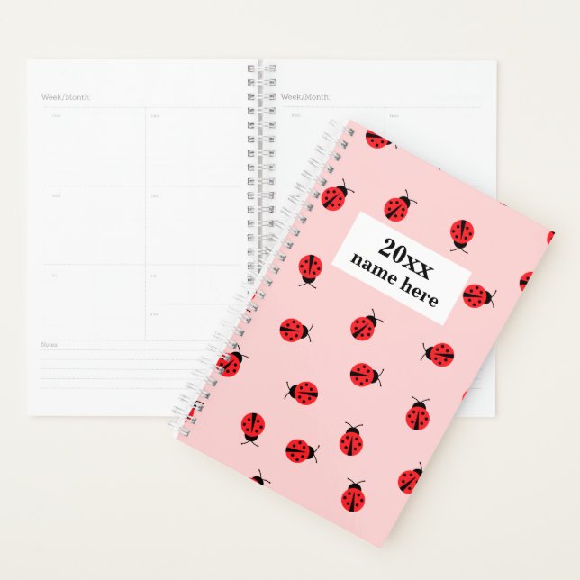 Personalized Pink Ladybug Planner for Kids (Display)