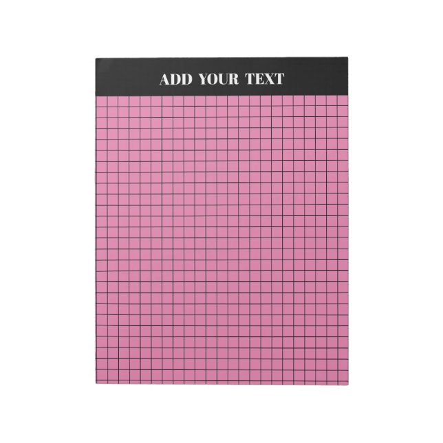 Personalized Pink Large Graph Paper Notepad (Rotated)