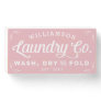 Personalized Pink Laundry Wash Dry Fold Wooden Box Sign