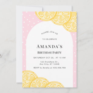 Personalized Pink Lemonade Birthday Invitation