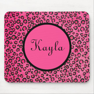 Personalized Pink Leopard Mousepad