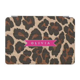Personalized Pink Leopard Print Chic Animal Print iPad Mini Cover