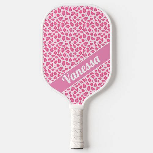 Personalized Pink Leopard Print _ Girls Pickleball Paddle