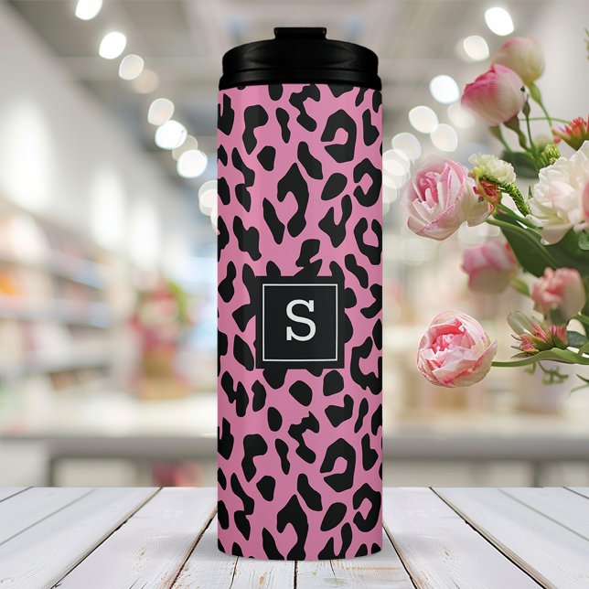 Personalized Pink Leopard Thermal Tumbler (Creator Uploaded)