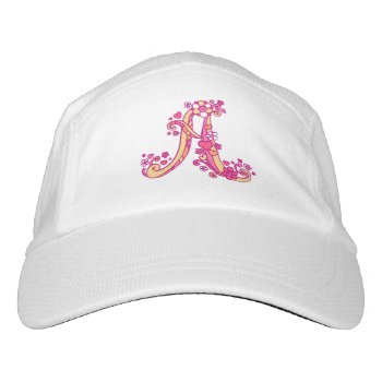 Personalized Pink Letter A And Name Hat by Mylittleeden at Zazzle