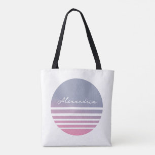 Personalized Pink Lilac Ombre Sunset Tote Bag
