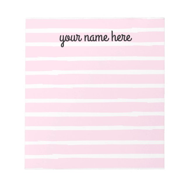 Personalized Pink Lined Notepad (Front)