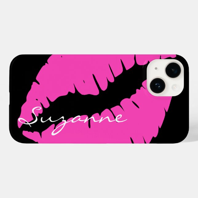 Personalized Pink Lips Case-Mate iPhone Case (Back (Horizontal))
