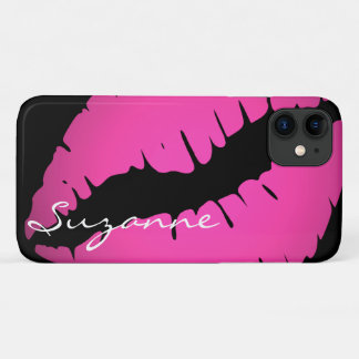Personalized Pink Lips Print iPhone 11 Case