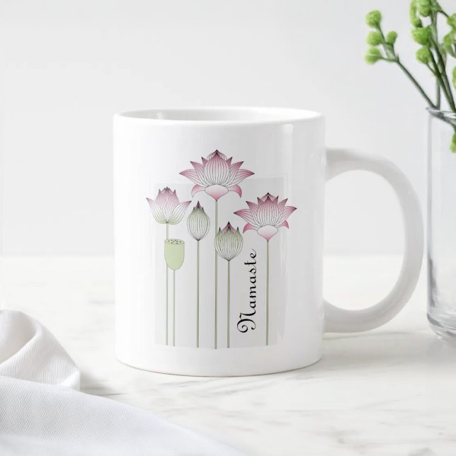 Personalized Pink Lotus Flower Giant Coffee Mug (Creator Uploaded)