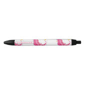 Personalized Pink Magical Unicorn Black Ink Pen (Front)