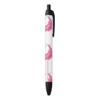 Personalized Pink Magical Unicorn Black Ink Pen by PersonalizationShop at Zazzle
