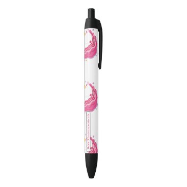 Personalized Pink Magical Unicorn Black Ink Pen